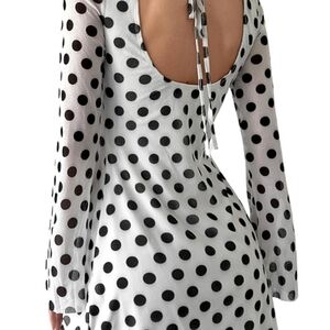 Elegant Black and White Polka Dot Dress